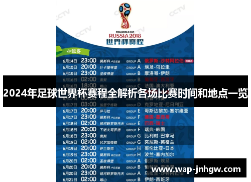 2024年足球世界杯赛程全解析各场比赛时间和地点一览